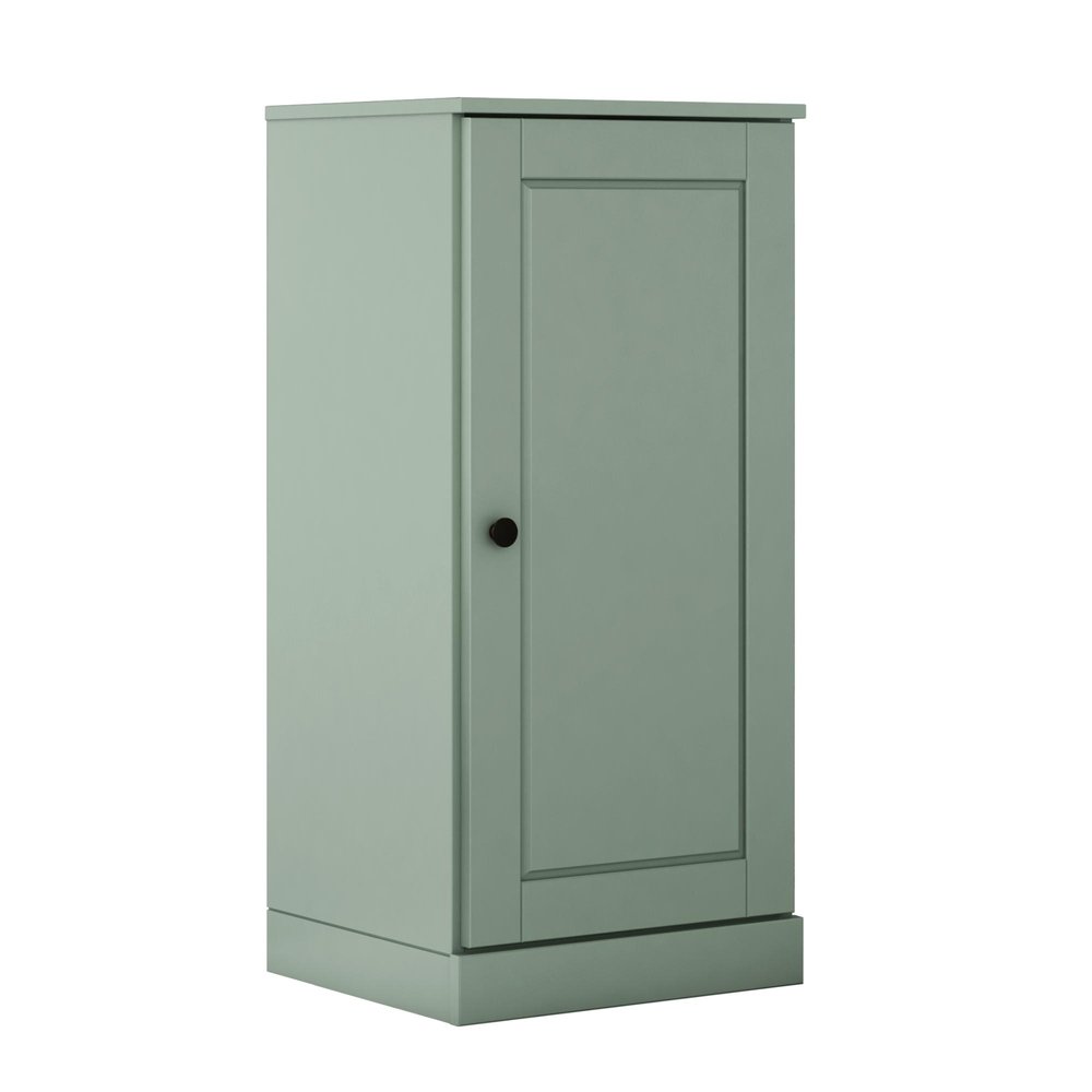17" Sage Solid Wood Free Standing Single Door Linen Cabinet