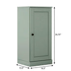 17" Sage Solid Wood Free Standing Single Door Linen Cabinet