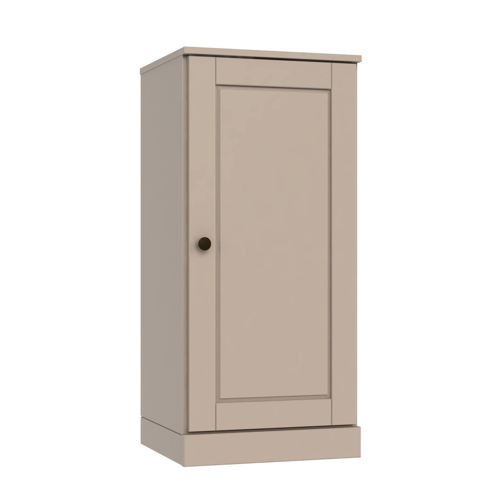 17" Beige Solid Wood Free Standing Single Door Linen Cabinet