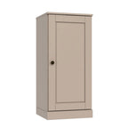 17" Beige Solid Wood Free Standing Single Door Linen Cabinet