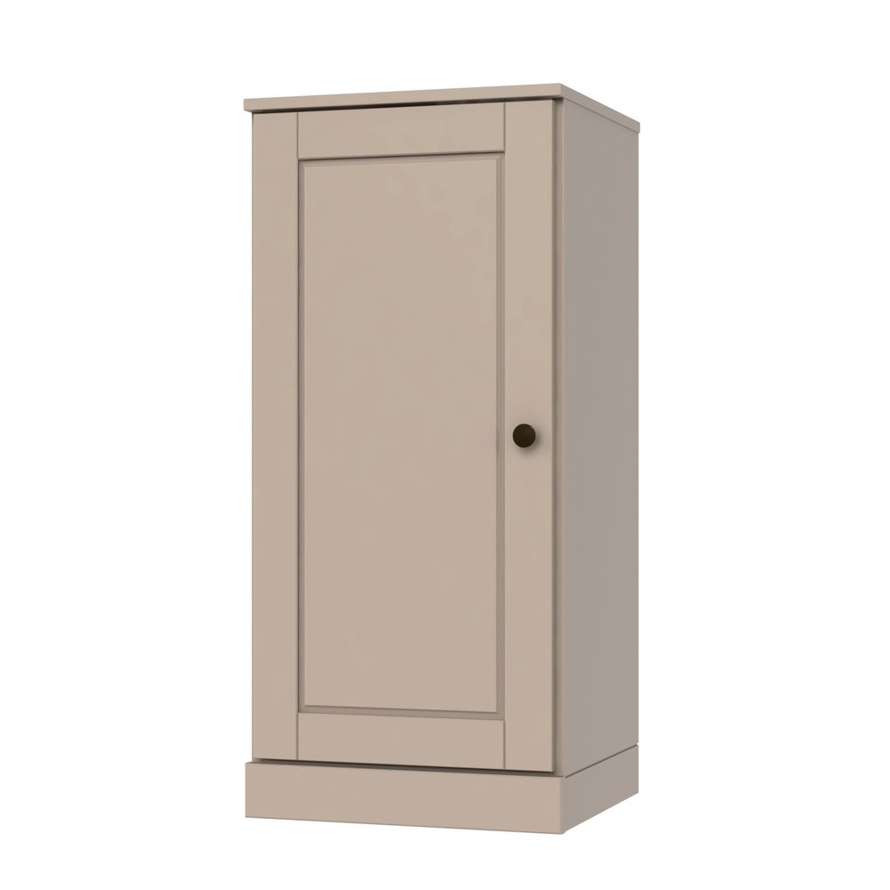 17" Beige Solid Wood Free Standing Single Door Linen Cabinet