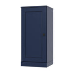 17" Navy Blue Solid Wood Free Standing Single Door Linen Cabinet