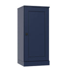 17" Navy Blue Solid Wood Free Standing Single Door Linen Cabinet
