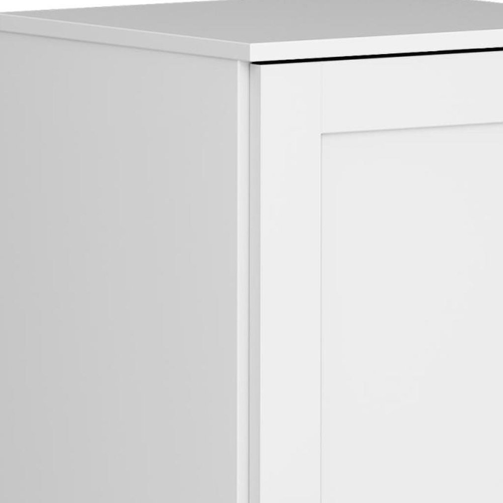 17" White Solid Wood Free Standing Single Door Linen Cabinet