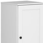 17" White Solid Wood Free Standing Single Door Linen Cabinet