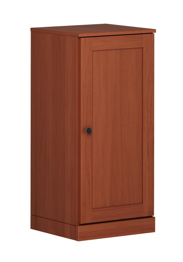 17" Coffee Solid Wood Free Standing Single Door Linen Cabinet