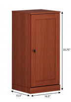 17" Coffee Solid Wood Free Standing Single Door Linen Cabinet