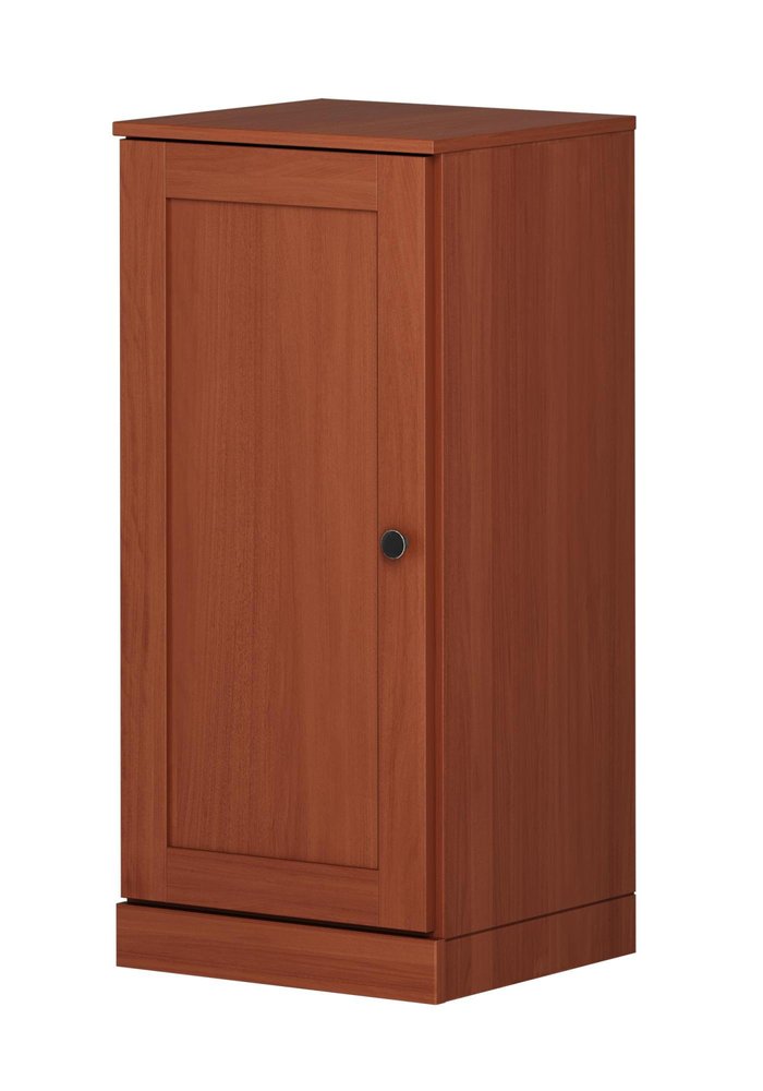 17" Coffee Solid Wood Free Standing Single Door Linen Cabinet