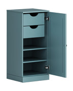17" Aqua Solid Wood Free Standing Single Door Linen Cabinet