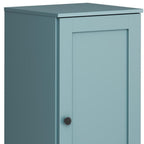 17" Aqua Solid Wood Free Standing Single Door Linen Cabinet