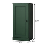 17" Green Solid Wood Free Standing Single Door Linen Cabinet
