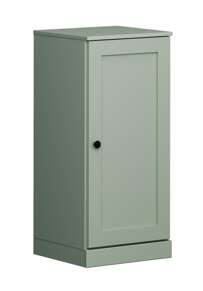 17" Sage Solid Wood Free Standing Single Door Linen Cabinet