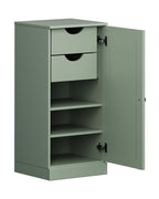17" Sage Solid Wood Free Standing Single Door Linen Cabinet
