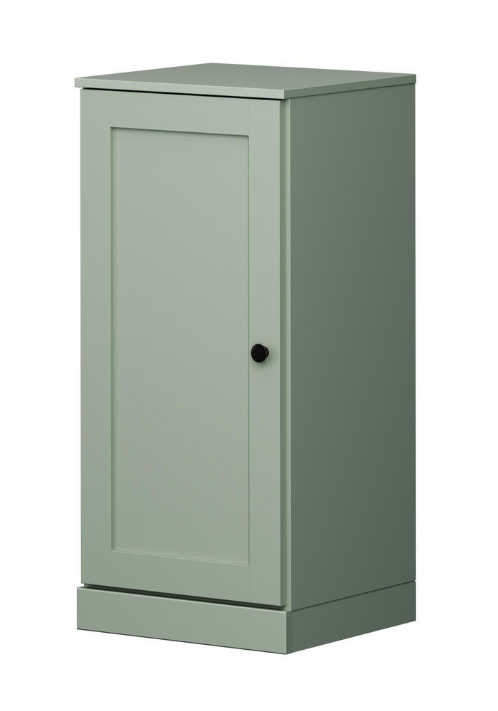 17" Sage Solid Wood Free Standing Single Door Linen Cabinet