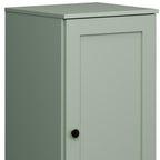 17" Sage Solid Wood Free Standing Single Door Linen Cabinet