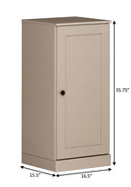 17" Beige Solid Wood Free Standing Single Door Linen Cabinet