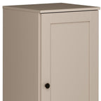 17" Beige Solid Wood Free Standing Single Door Linen Cabinet