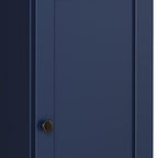 17" Navy Blue Solid Wood Free Standing Single Door Linen Cabinet