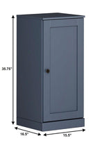 17" French Blue Solid Wood Free Standing Single Door Linen Cabinet