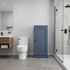 17" French Blue Solid Wood Free Standing Single Door Linen Cabinet