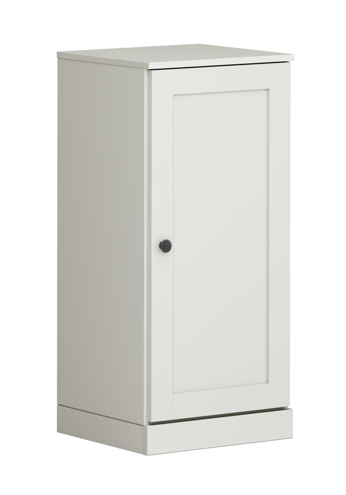 17" Off White Solid Wood Free Standing Single Door Linen Cabinet