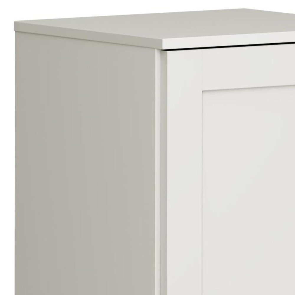 17" Off White Solid Wood Free Standing Single Door Linen Cabinet