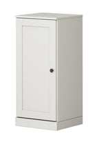 17" Off White Solid Wood Free Standing Single Door Linen Cabinet