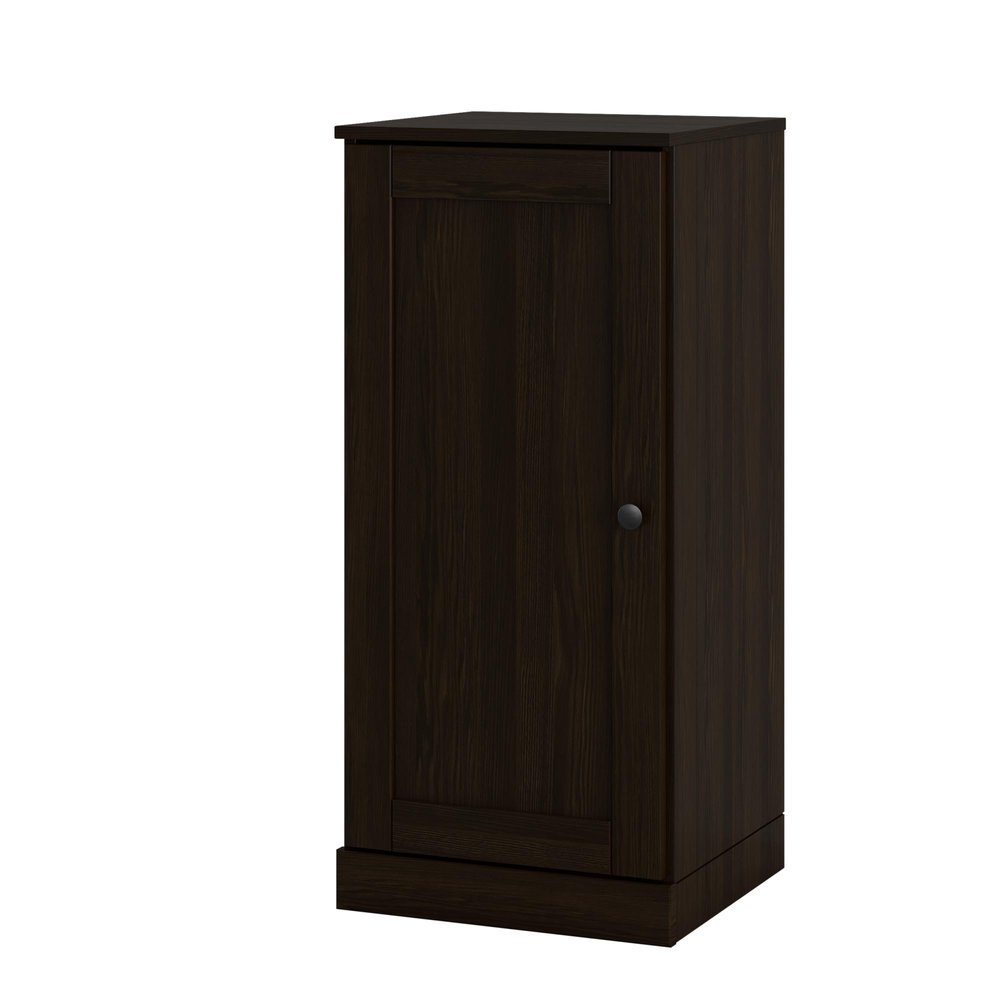 17" Espresso Solid Wood Free Standing Single Door Linen Cabinet