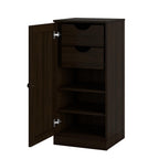 17" Espresso Solid Wood Free Standing Single Door Linen Cabinet