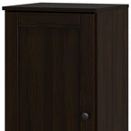 17" Espresso Solid Wood Free Standing Single Door Linen Cabinet
