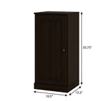17" Espresso Solid Wood Free Standing Single Door Linen Cabinet