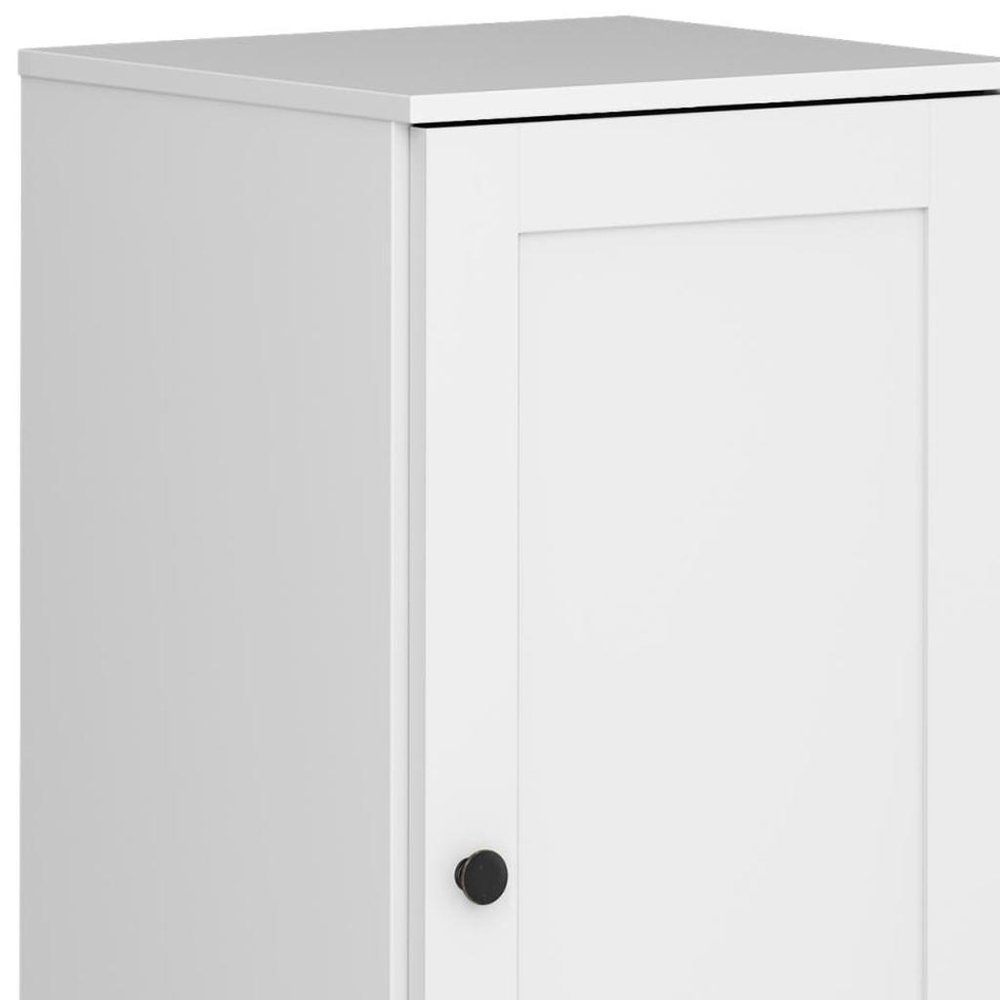 17" White Solid Wood Free Standing Single Door Linen Cabinet