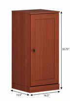 17" Coffee Solid Wood Free Standing Single Door Linen Cabinet