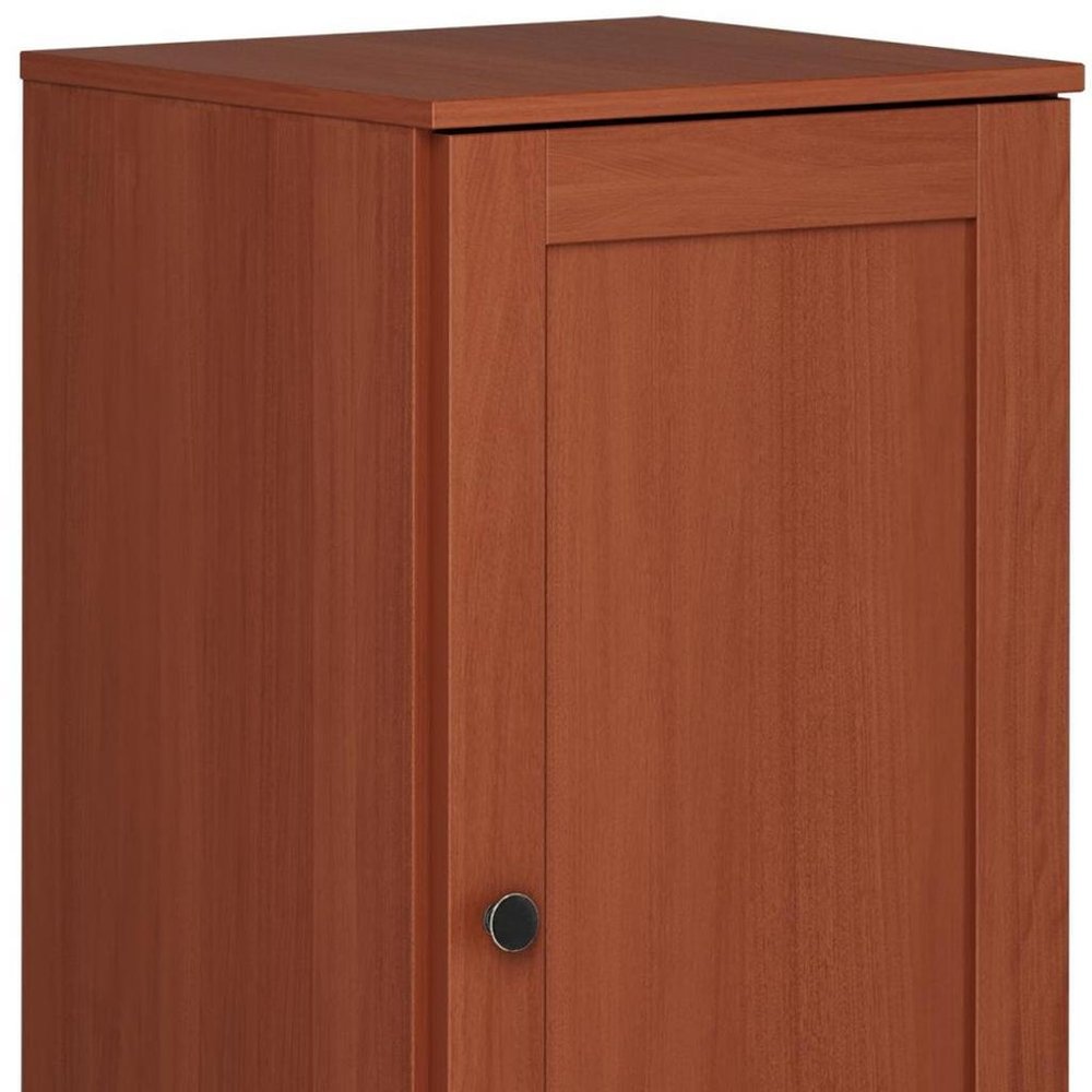 17" Coffee Solid Wood Free Standing Single Door Linen Cabinet