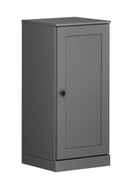 17" Gray Solid Wood Free Standing Single Door Linen Cabinet