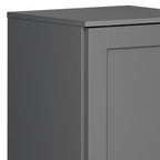 17" Gray Solid Wood Free Standing Single Door Linen Cabinet