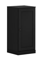 17" Black Solid Wood Free Standing Single Door Linen Cabinet