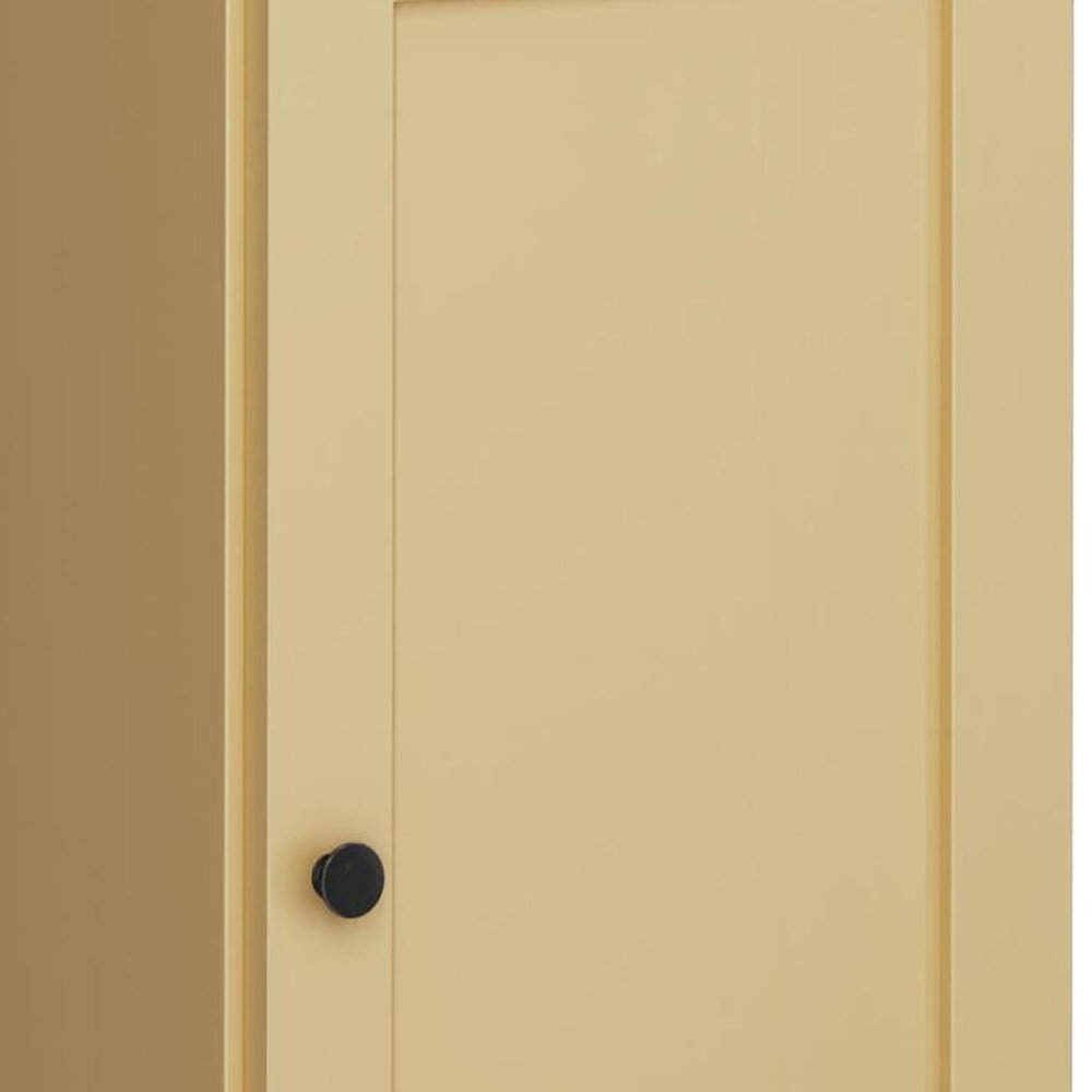 17" Yellow Solid Wood Free Standing Single Door Linen Cabinet