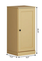 17" Yellow Solid Wood Free Standing Single Door Linen Cabinet