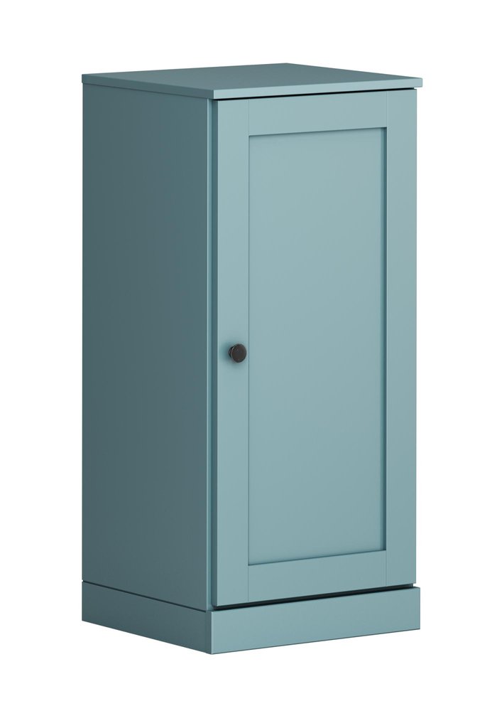17" Aqua Solid Wood Free Standing Single Door Linen Cabinet