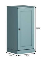 17" Aqua Solid Wood Free Standing Single Door Linen Cabinet