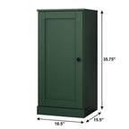 17" Green Solid Wood Free Standing Single Door Linen Cabinet