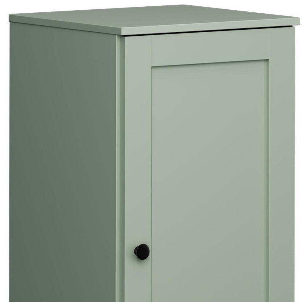 17" Sage Solid Wood Free Standing Single Door Linen Cabinet