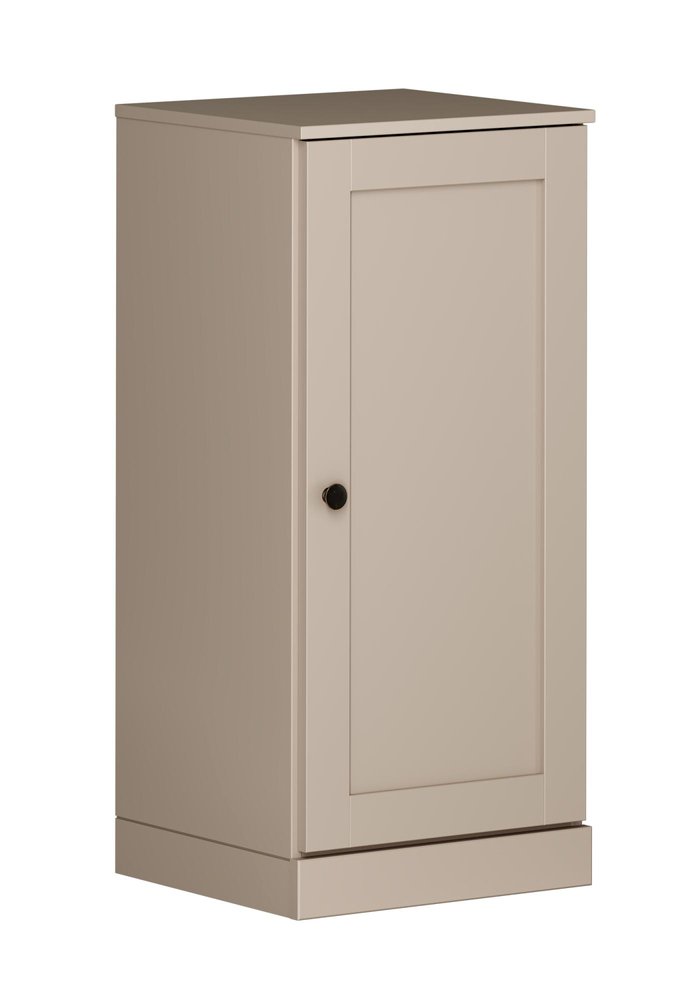 17" Beige Solid Wood Free Standing Single Door Linen Cabinet
