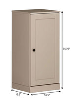 17" Beige Solid Wood Free Standing Single Door Linen Cabinet