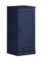 17" Navy Blue Solid Wood Free Standing Single Door Linen Cabinet
