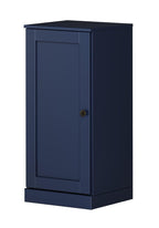 17" Navy Blue Solid Wood Free Standing Single Door Linen Cabinet