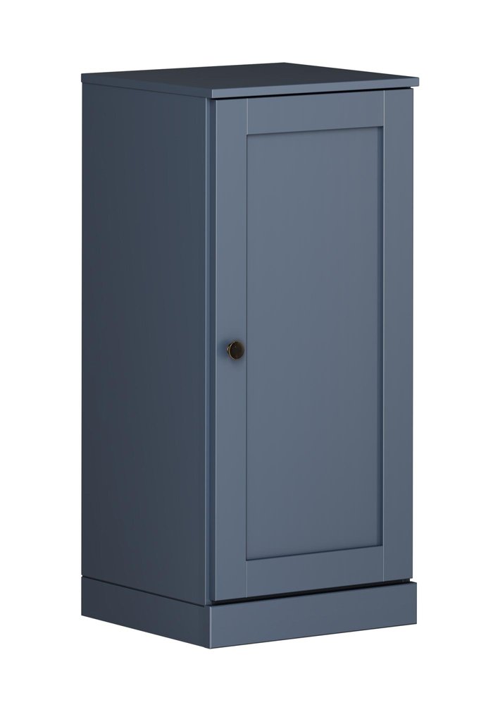 17" French Blue Solid Wood Free Standing Single Door Linen Cabinet