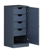 17" French Blue Solid Wood Free Standing Single Door Linen Cabinet