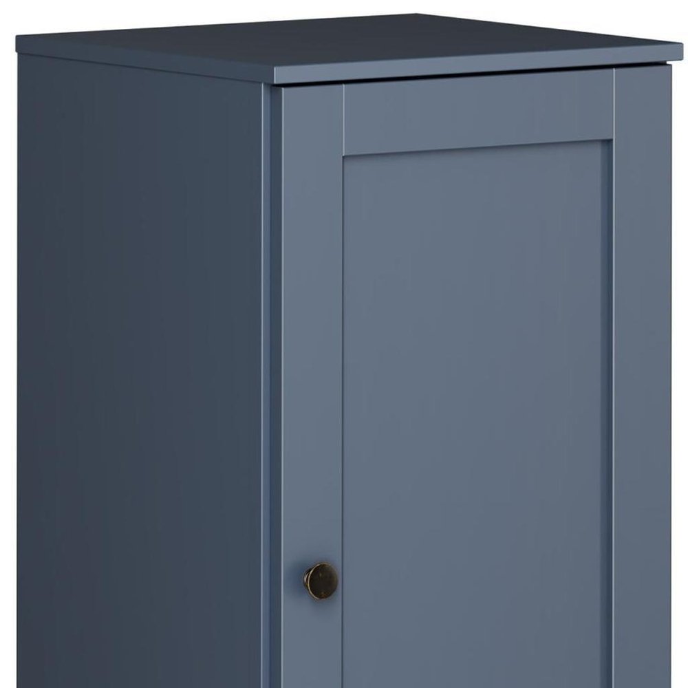 17" French Blue Solid Wood Free Standing Single Door Linen Cabinet